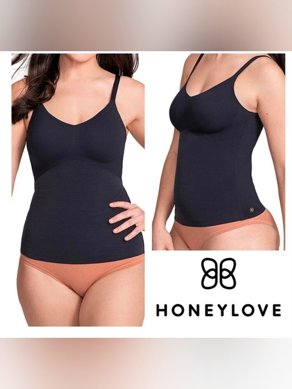 Honeylove LiftWear Cami Black Wireless Shapewear Camisole